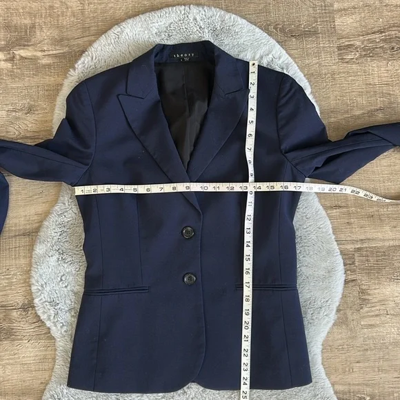 Theory Nichelle Broadway Navy Blue Blazer Suit Jacket 8 - Picture 6 of 14